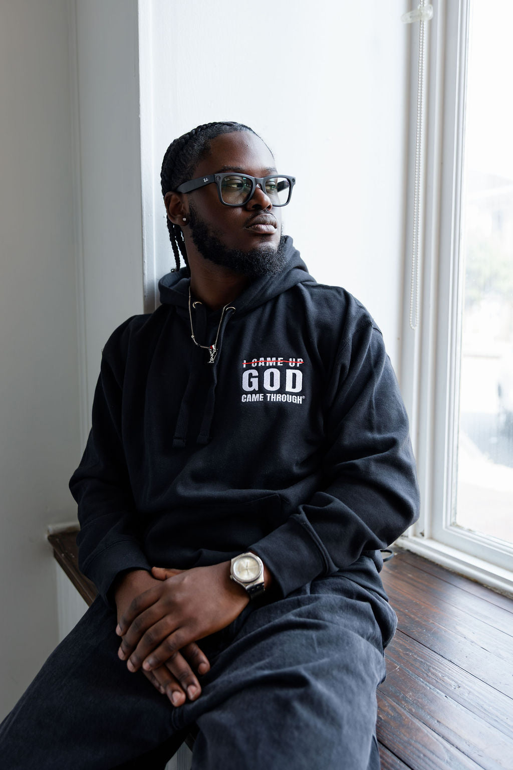 The God Came Through® Embroidered Hoodie (Unisex)
